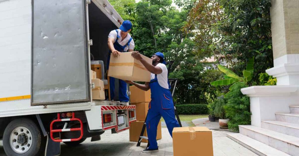 Full-Service Movers handling heavy parcels.
